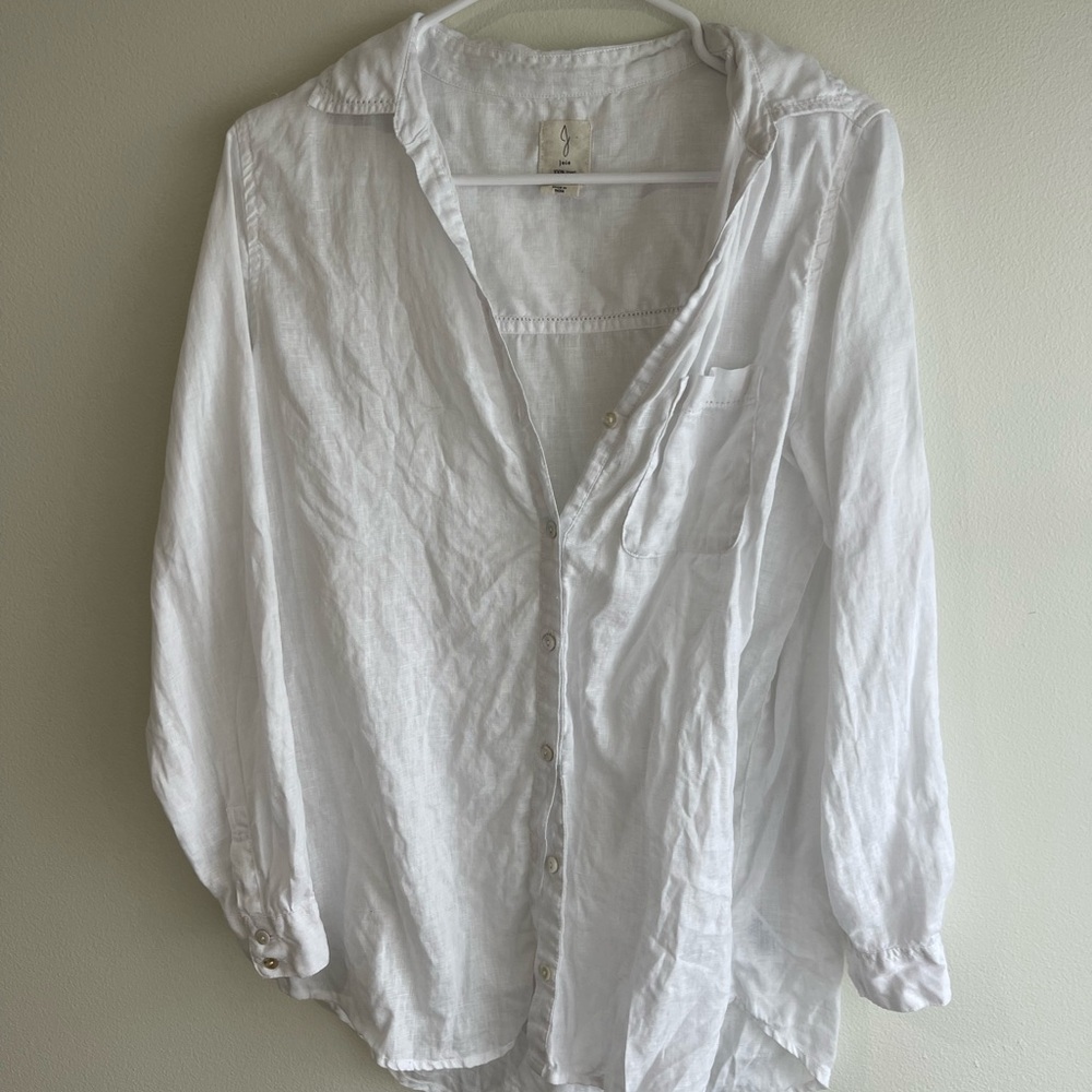 Joie White Line Button-Up Shirt